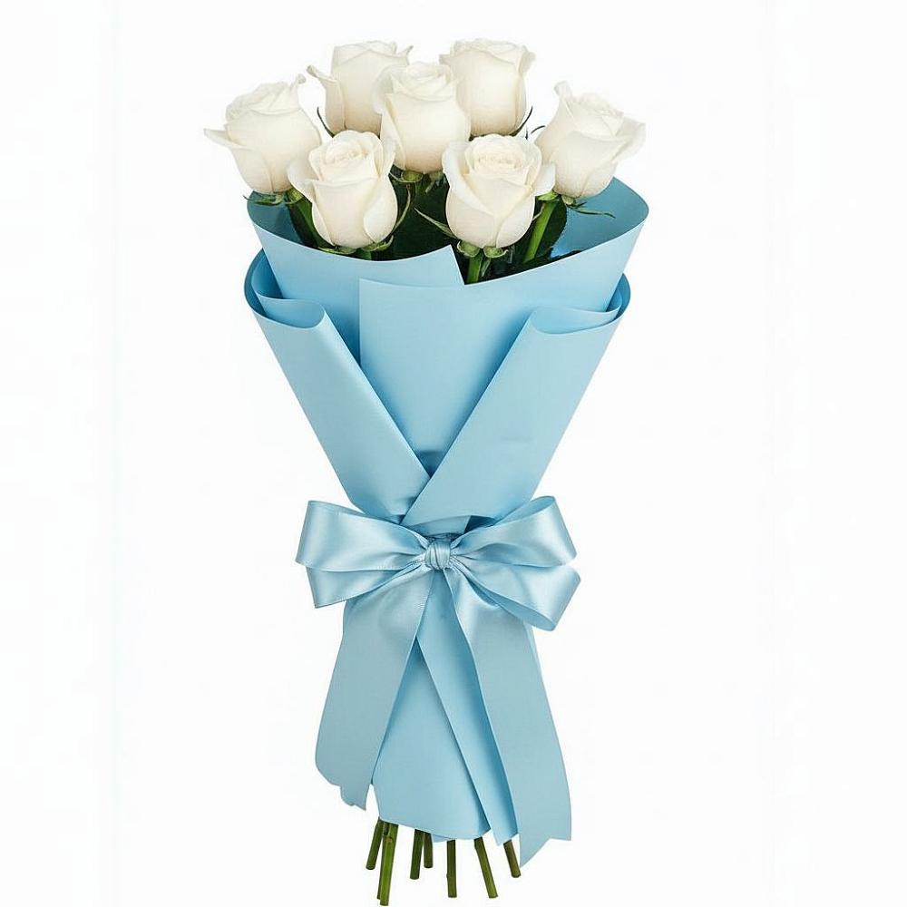 Букет 7 белых роз Проуд в Печорах