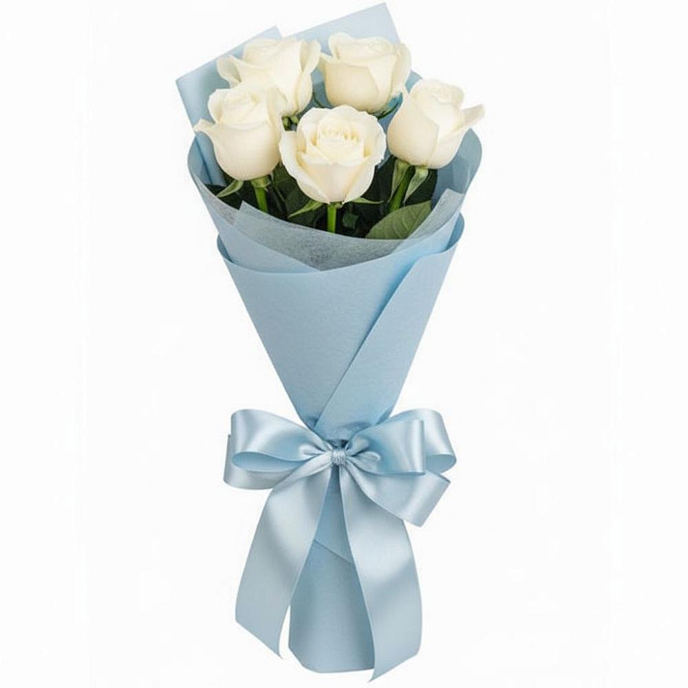 Букет 5 Белых роз Проуд в Печорах