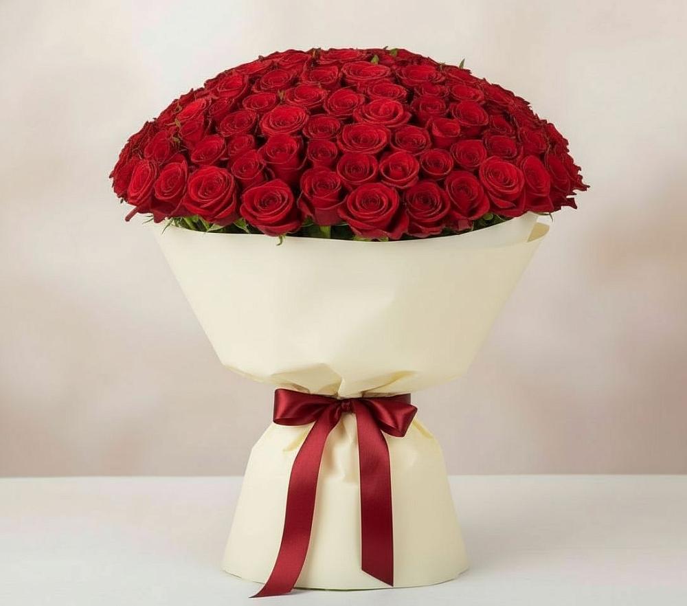 Букет 101 Красная роза Милано в Печорах