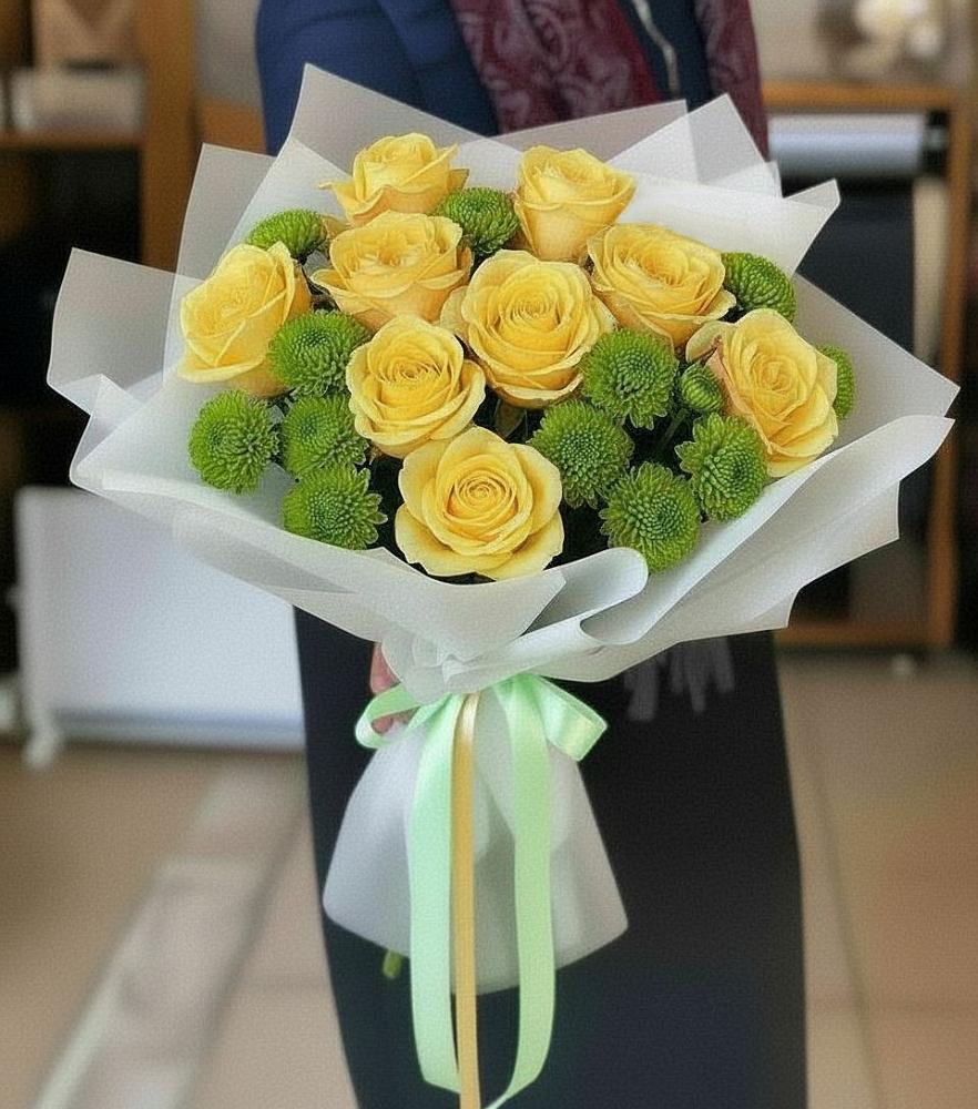 Букет цветов из: Хризантемы и Розы в Печорах