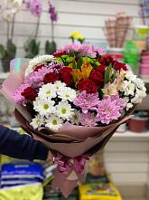 Букет цветов из:  Розы, Хризантемы и Альстромерии #REPLACE_PRED# Печорах