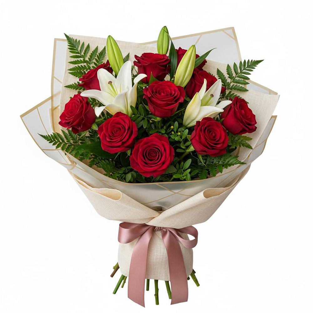 Букет цветов из: Лилии и Розы в Печорах