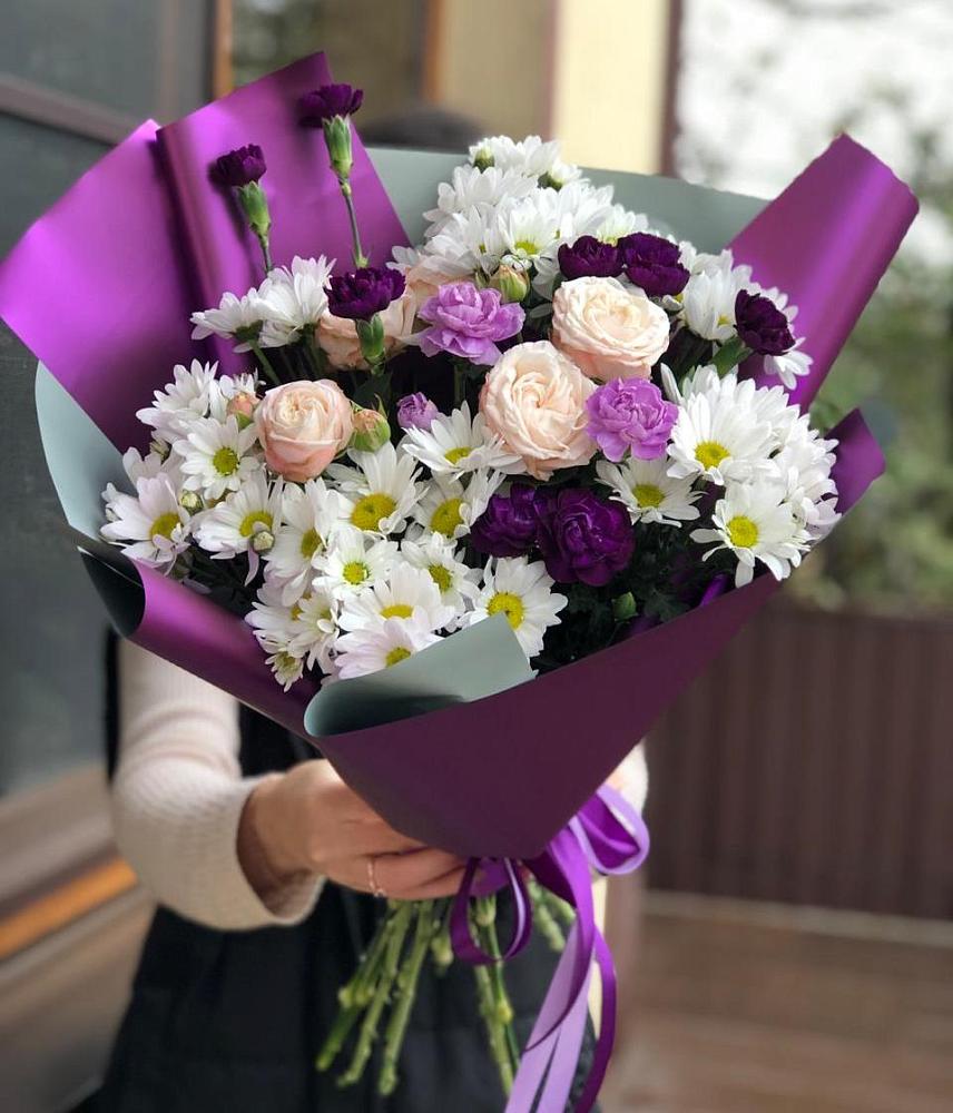 Букет цветов из: Хризантемы, Гвоздики и Розы в Печорах