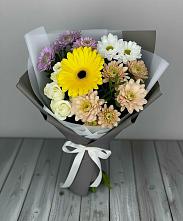 Букет цветов из:  Розы, Герберы и Хризантемы в Печорах