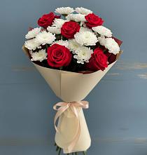 Букет цветов из:  Розы и Хризантемы в Печорах