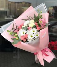 Букет цветов из:  Розы, Лизиантусы и Хризантемы в Печорах