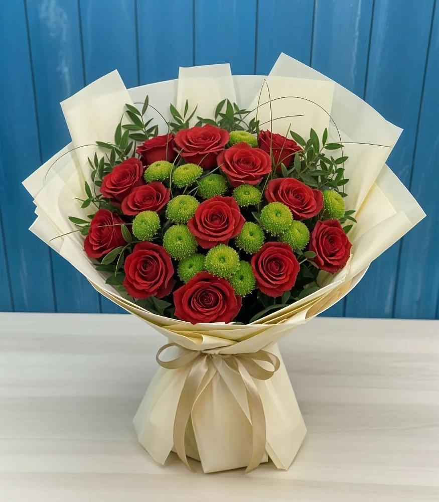 Букет цветов из: Розы и Хризантемы в Печорах