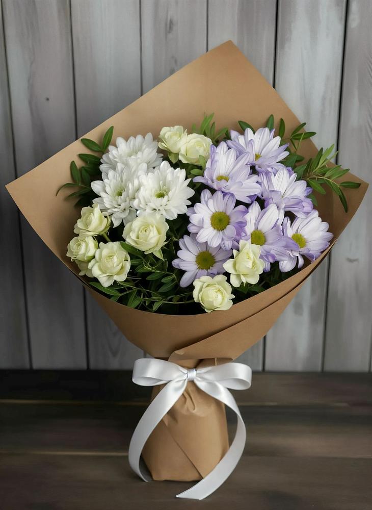 Букет цветов из: Хризантемы и Розы в Печорах